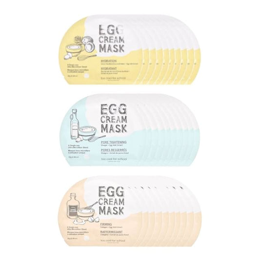 too cool for school - Egg Cream Mask Bundle Set - 3 Types - GLOWSED