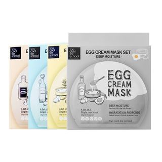 too cool for school - Egg Cream Mask Set - 4 Types - GLOWSED